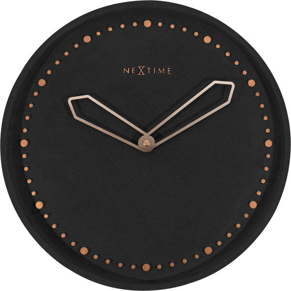NeXtime NeXtime NE-3197ZW Wanduhr Dia. 35 cm, Polyresin, Schwarz
