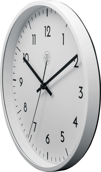 Nextime nx-7320 Wanduhr nxt Durchmesser 30cm Kunststoff weiß, weißes Zifferblatt