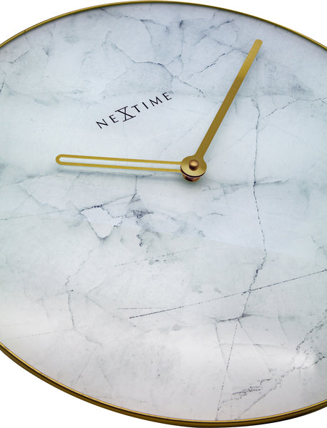Nexttime ne-8189wi wanduhr marmor ø 40 cm weiß