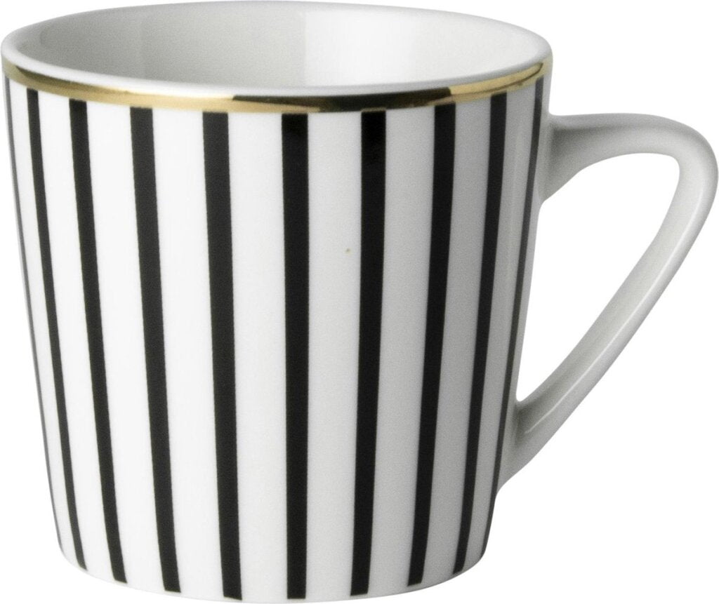 Dutch Rose Dutch Rose Loft schwarz-weißer Kaffeebecher mit Goldrand, 20 cl