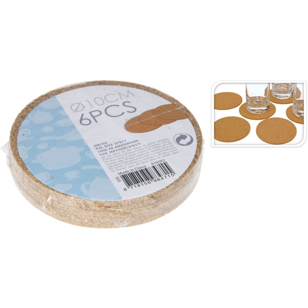 Basic Korkuntersetzer 10 cm 6 Stück