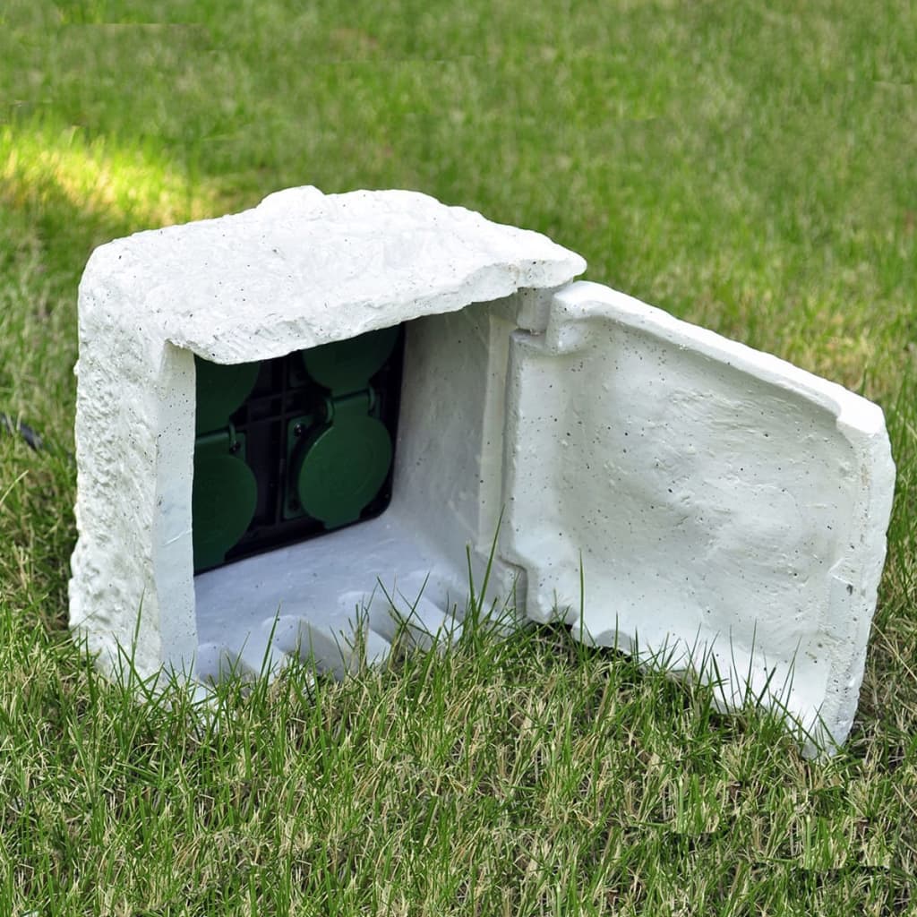 Vidaxl Garden Stopp -Kontakt 4 Eingänge wasserdichtes Harzweiß