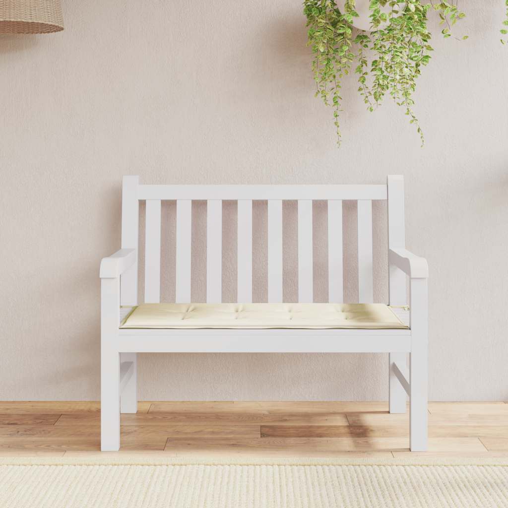 Vidaxl Garden Bench Kissen 100x50x4 cm Oxford Stoff Crème farbig