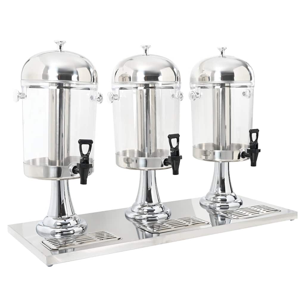 VIDAXL Drei -Stern -Saft -Saftspender Edelstahl 3x8 l