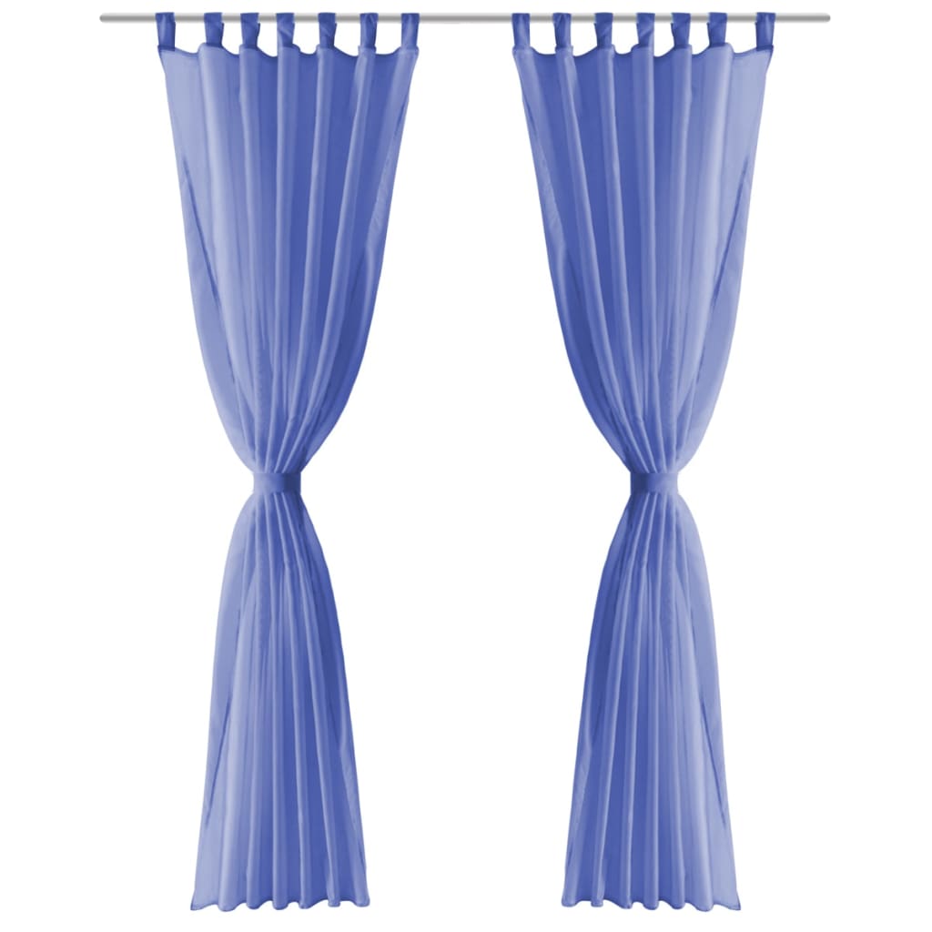 VIDAXL -Vorhänge Voile 140x225 cm King Blue 2 PCs