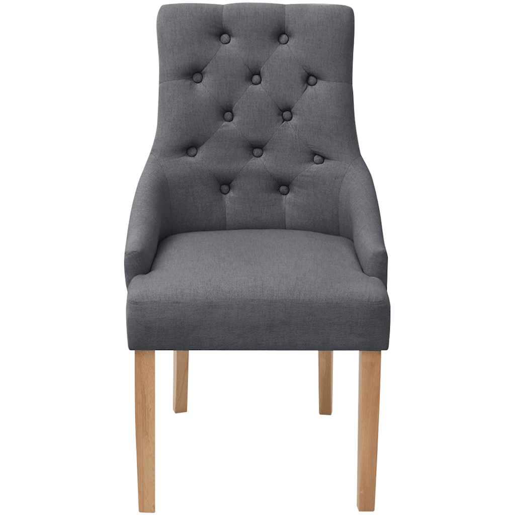 Vidaxl eetkamerstoelen 2 st stof donkergrijs