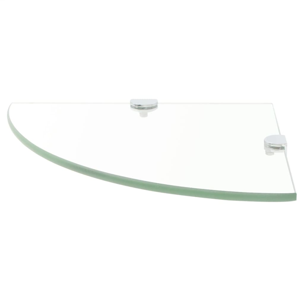 Vidaxl hoekschap met chromen dragers transparant 25x25 cm glas