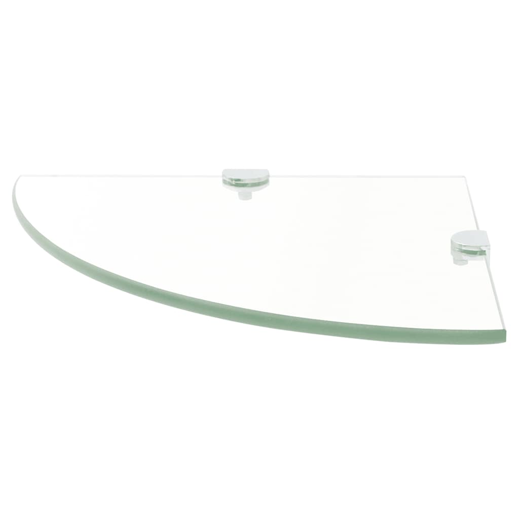 Vidaxl hoekschap met chromen dragers transparant 35x35 cm glas
