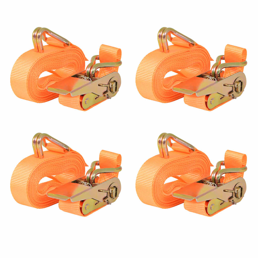 VidaXL Spanngurte 0,4 Tonnen 6mx25mm orange 4 Stk