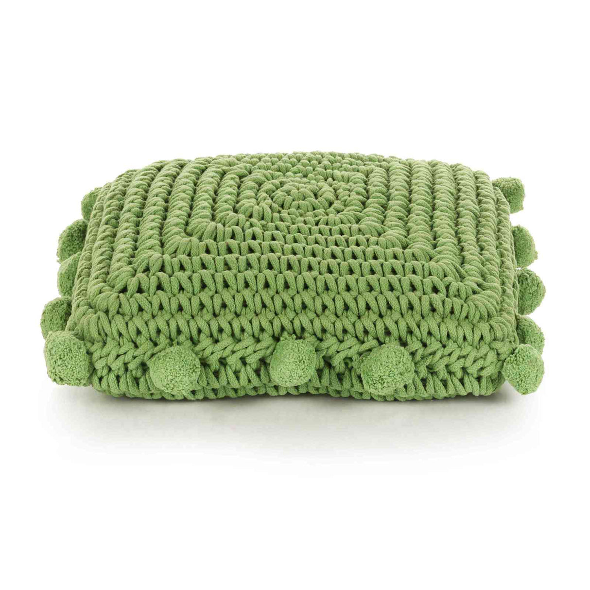 Vidaxl plaid kussen basketweave met kussen groen 50 x 50 cm katoen