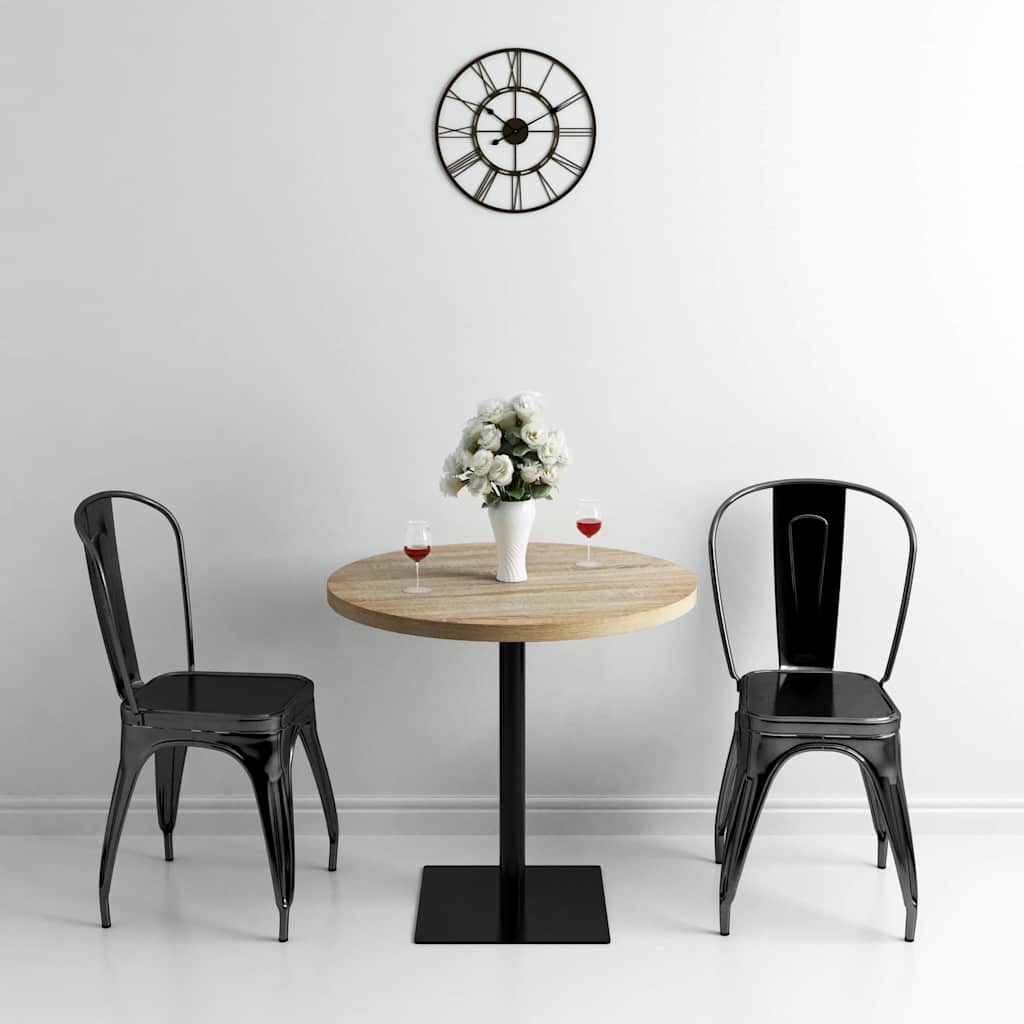 Vidaxl bistrotafel rond 80x75 cm mdf en staal eikenkleur
