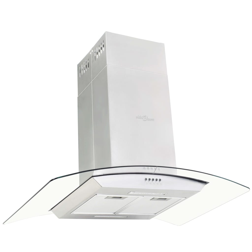 Vidaxl Island Extractor 756 m³ U LED 90 cm Edelstahl