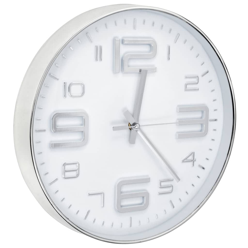VidaXL Wanduhr 30 cm silberfarben