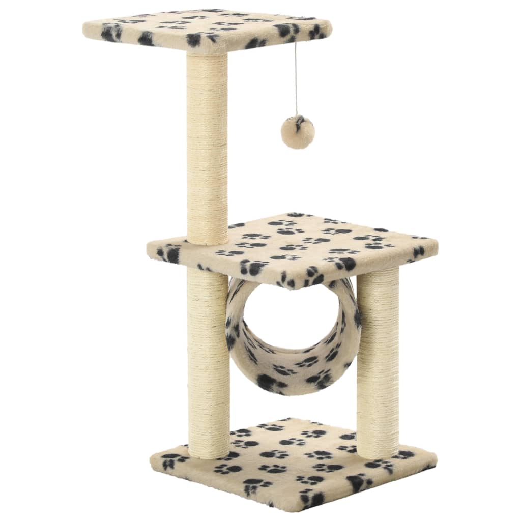 Vidaxl -Katzenkratzerpost mit Sisal -Kratzer -Posts 65 cm Pootprints Beige