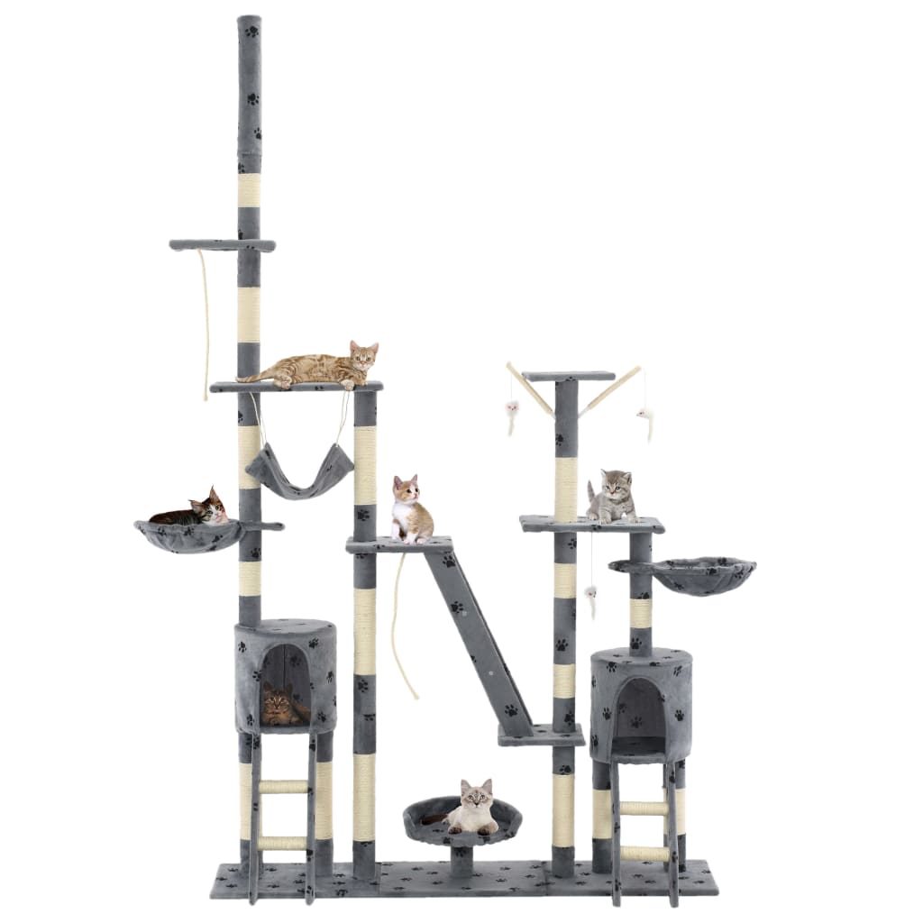 Vidaxl-Katzenpol mit Sisal-Kratzerpfosten 230-250 cm Pootprints Grau