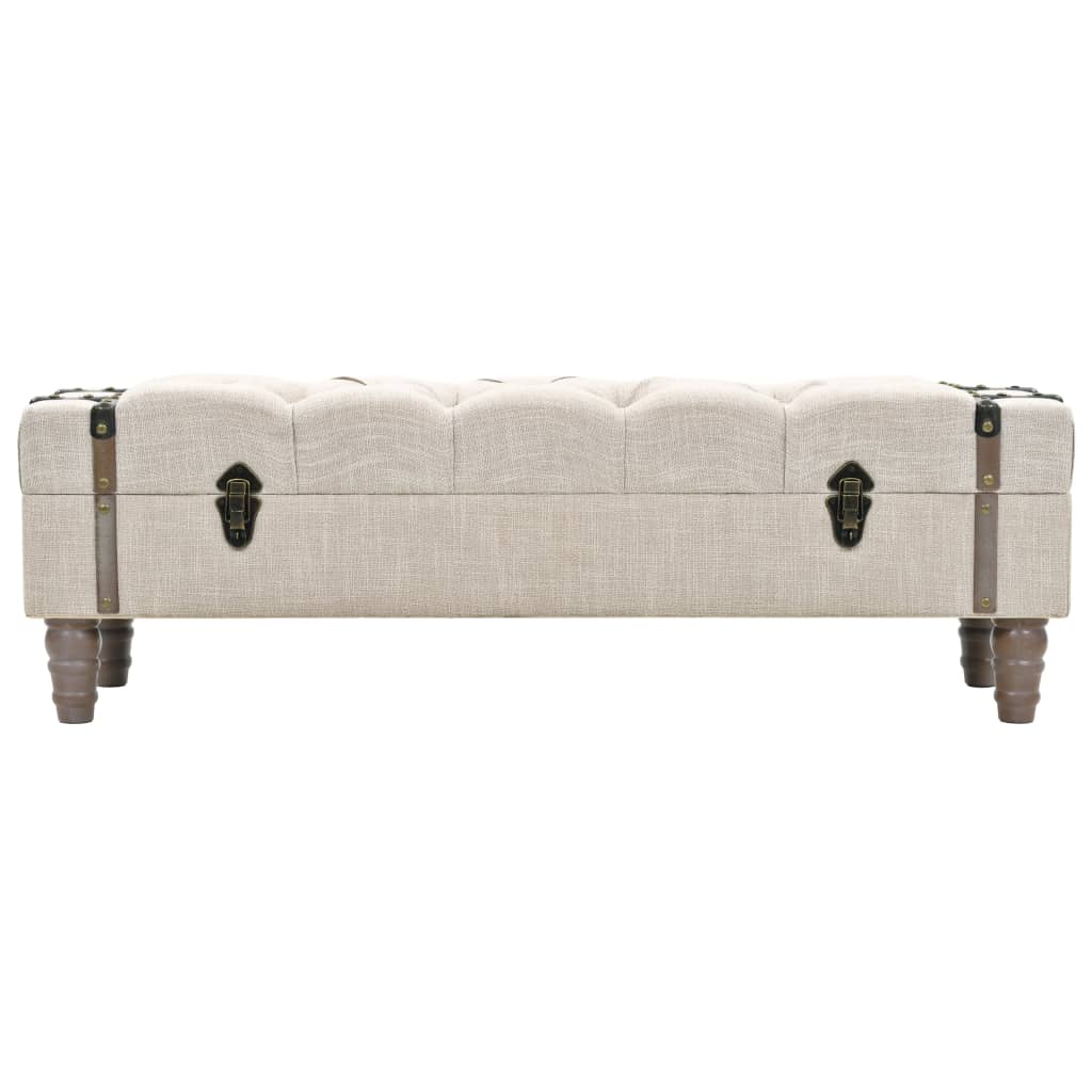 Vidaxl opbergbankje 111x34x37 cm massief hout en staal