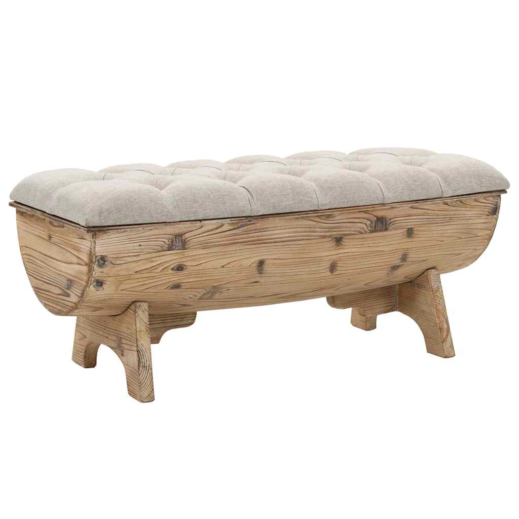 Vidaxl opbergbankje 103x51x44 cm massief hout en stof