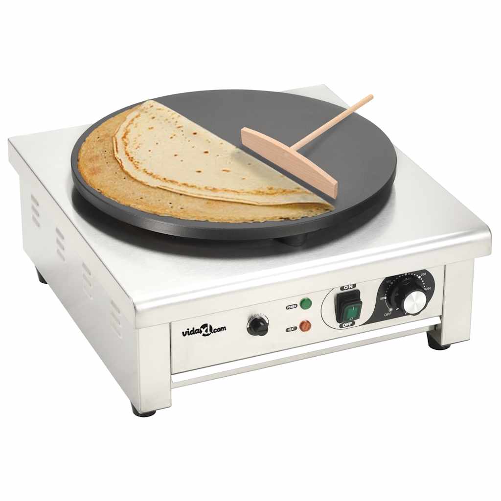 VidaXL elektrischer Crêpes-Maker mit Auffangschale 40 cm 3000 W