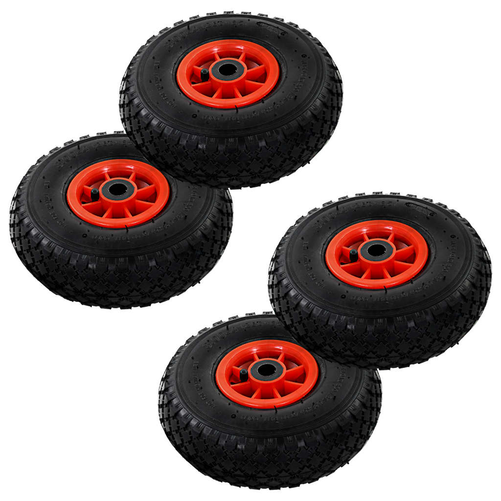 VIDAXL-Handwagenräder 4 PCs 3.00-4 (245x82) Gummi