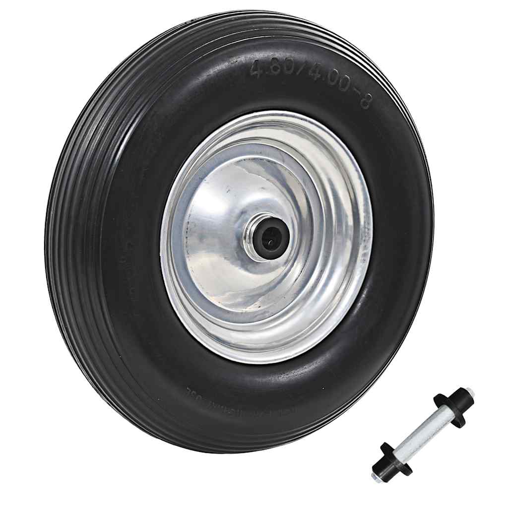 Vidaxl-Schubkarreen mit Achse 4,00-8 390 mm fester PU