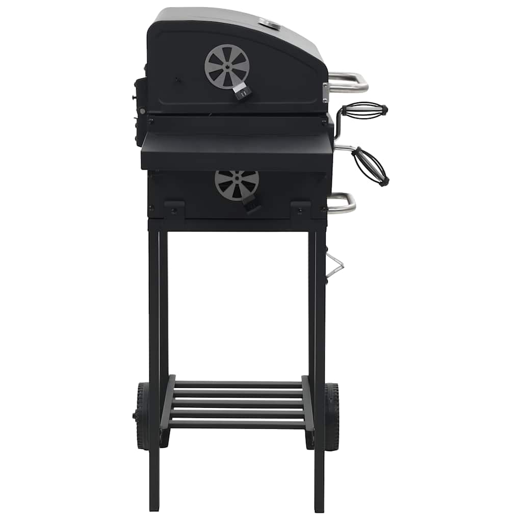 VIDAXL -Holzkohlegrill mit Underplank Black