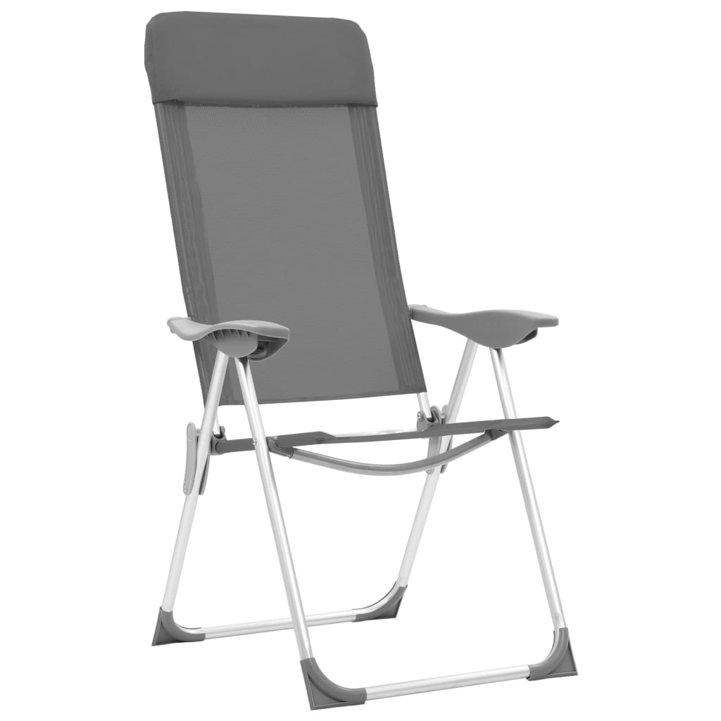 VIDAXL CAMPSITETSTAIL 2 PCS FALTING ALUMINUM GRAY