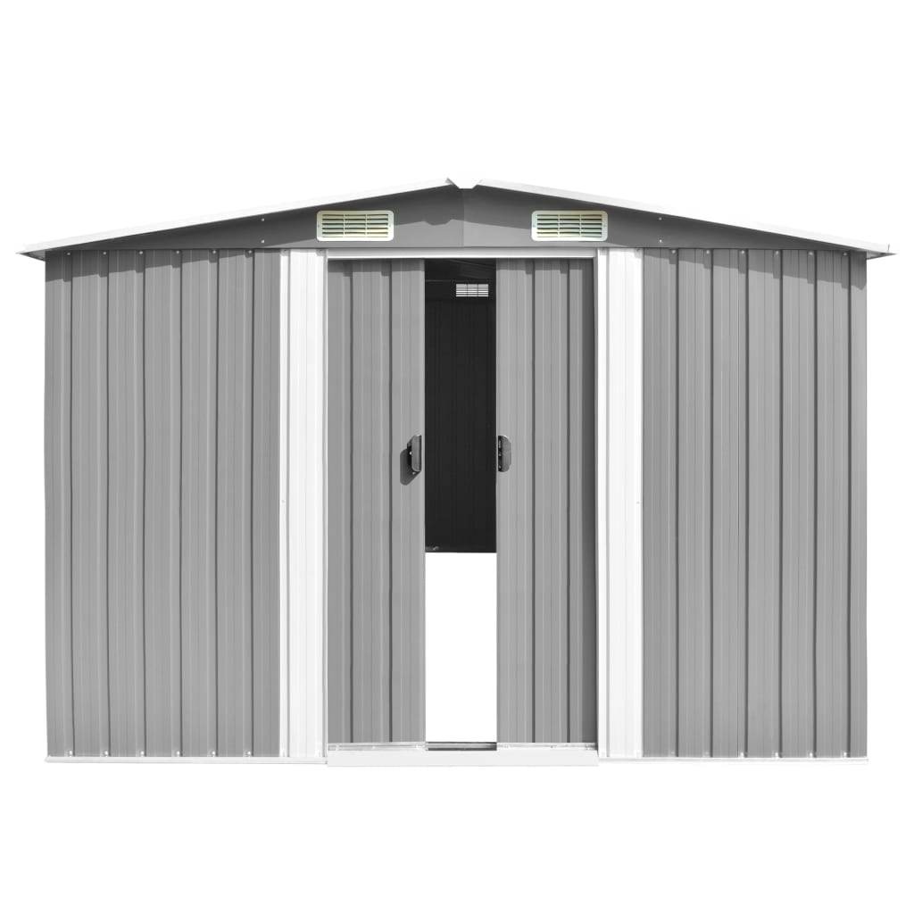 Vidaxl Garden Shed 257x298x178 cm Metallgrau