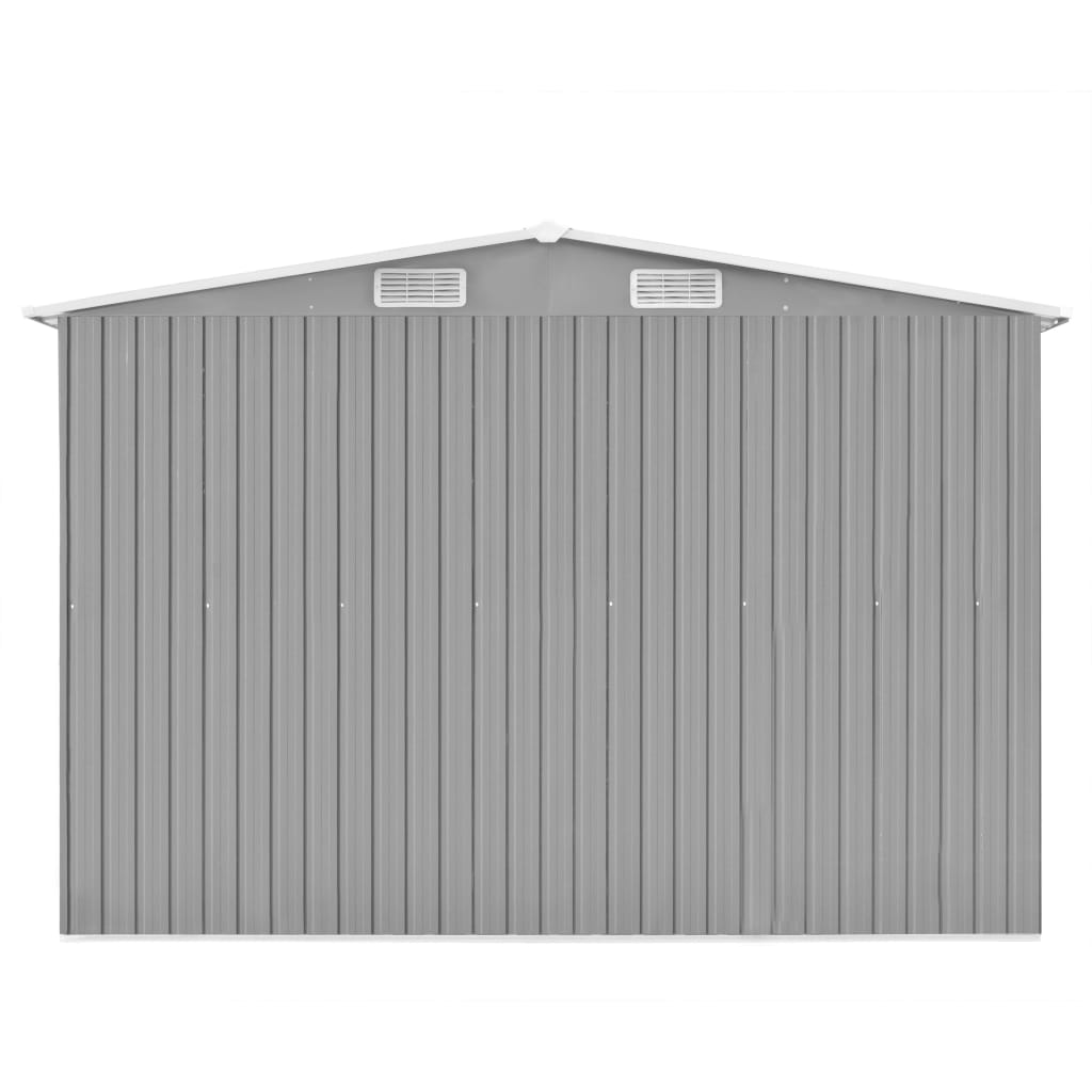 Vidaxl Garden Shed 257x392x181 cm Metallgrau