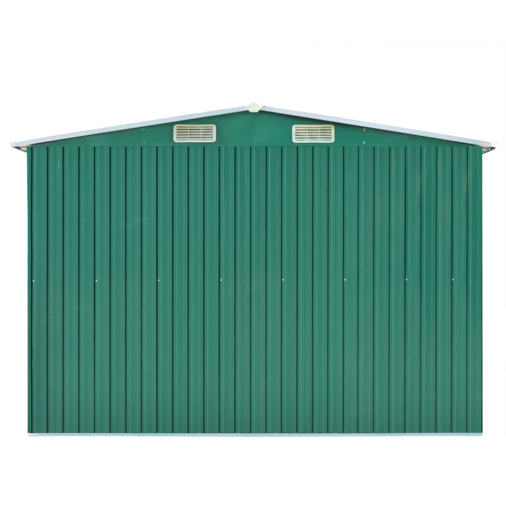 Vidaxl Garden Shed 257x489x181 cm Metallgrün