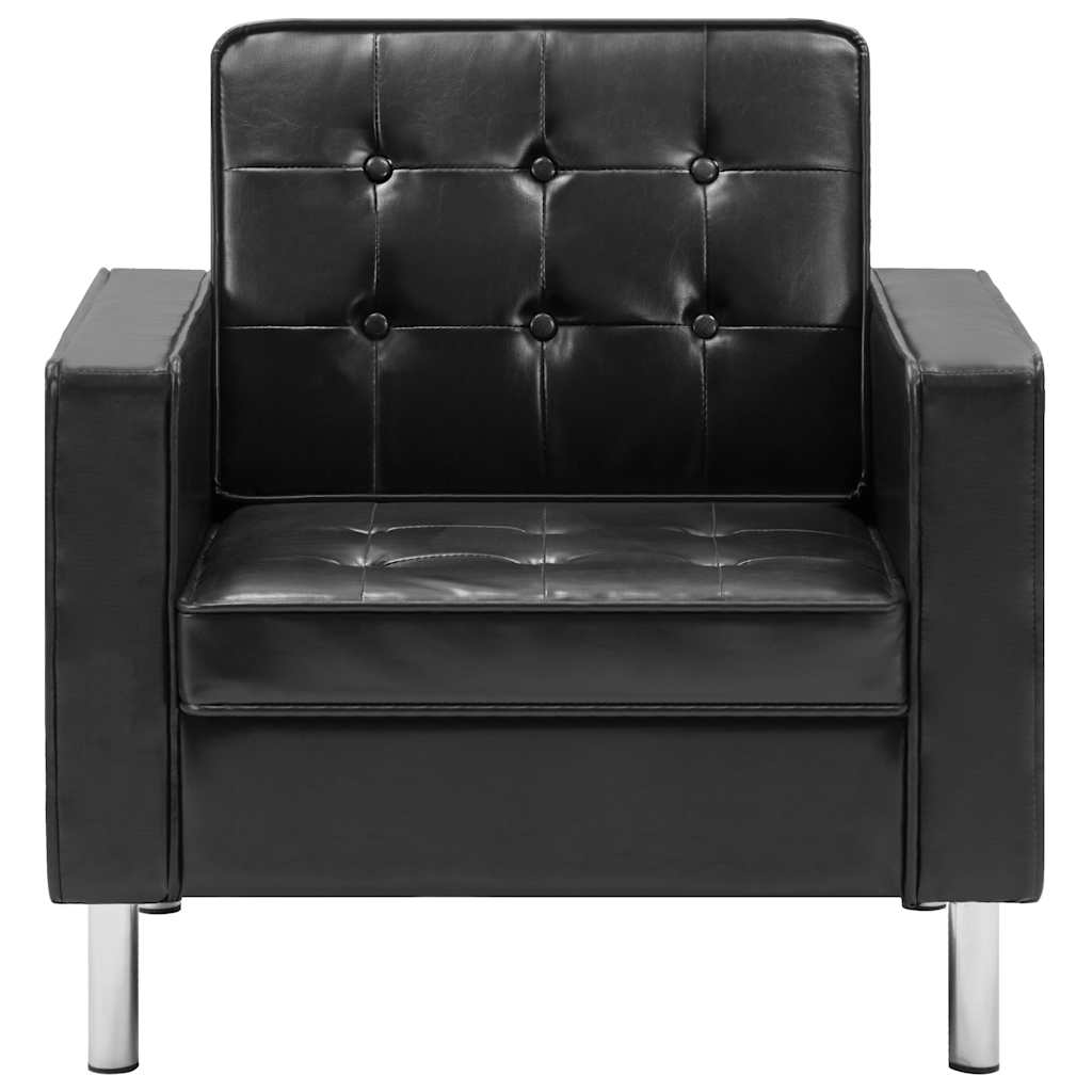 Vidaxl fauteuil zwart 75x70x75 cm kunstleer