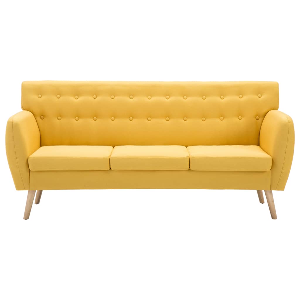 Vidaxl driezitsbank 172x70x82 cm stof geel