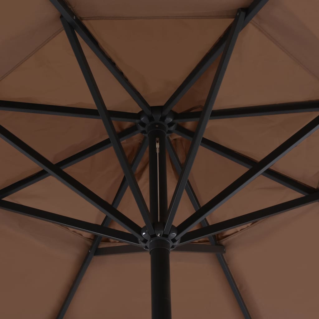 Vidaxl -Parasol mit Aluminiumpol 500 cm Taupe
