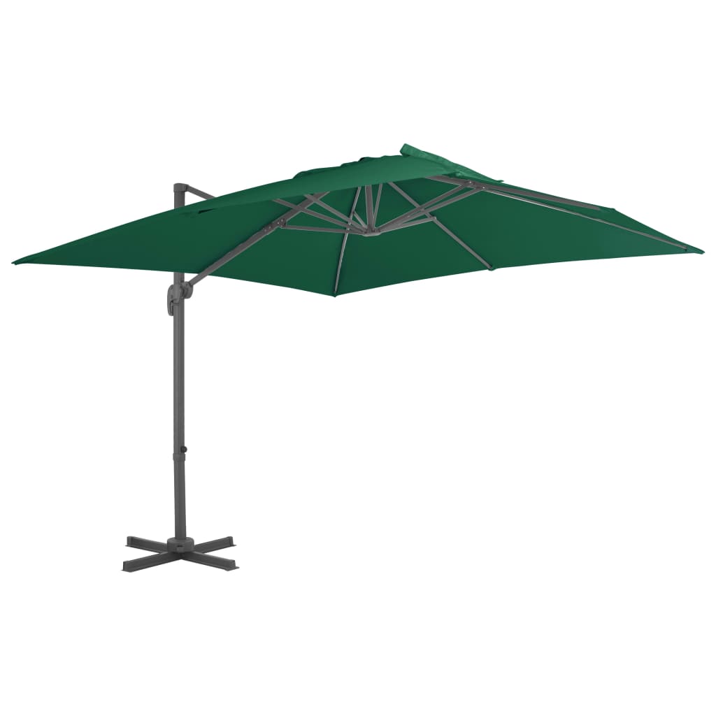 Vidaxl -schwimmendes Parasol mit Aluminiumpol 300x300 cm Grün