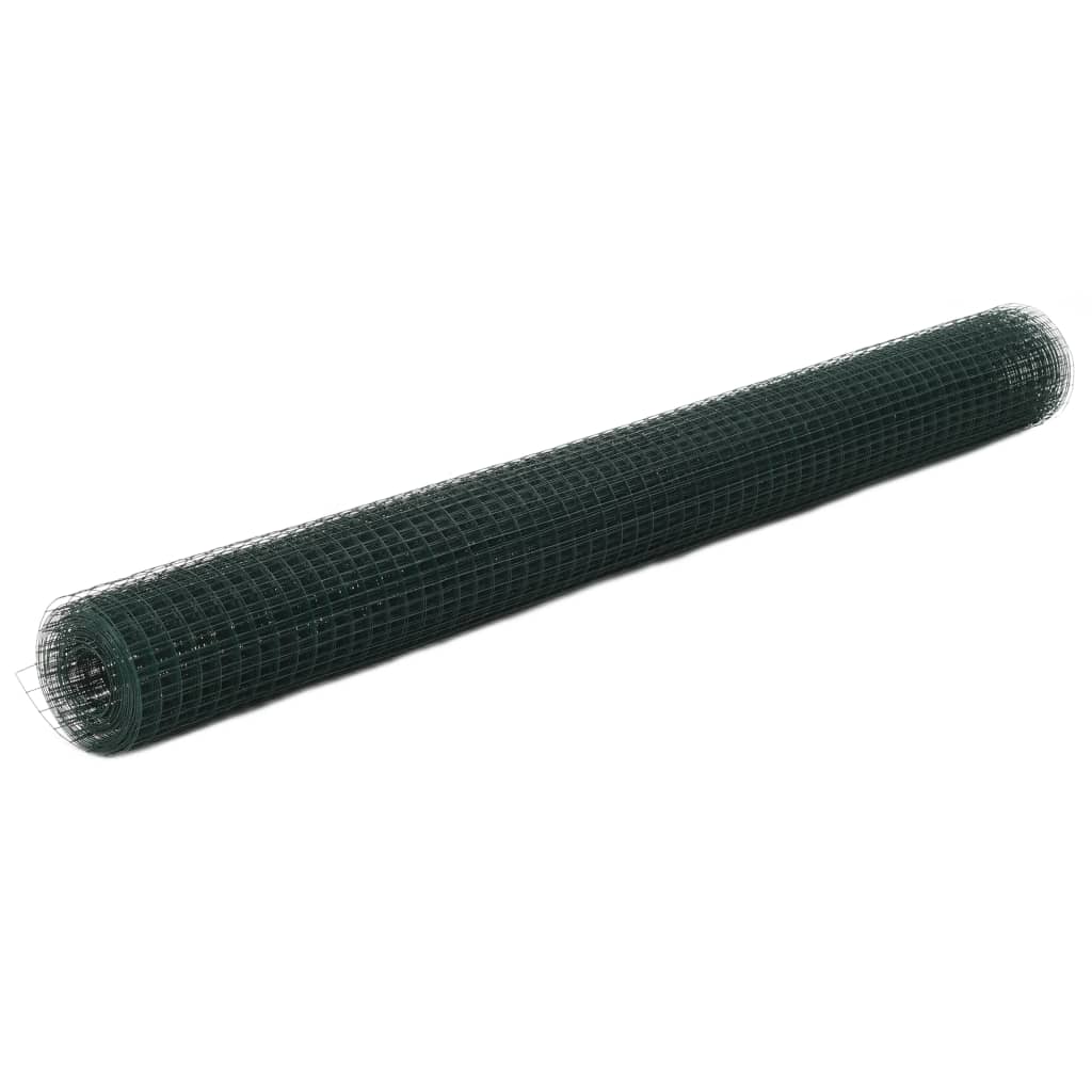 Vidaxl -Hühnerdraht 25x1,5 m Stahl mit PVC -Beschichtung grün