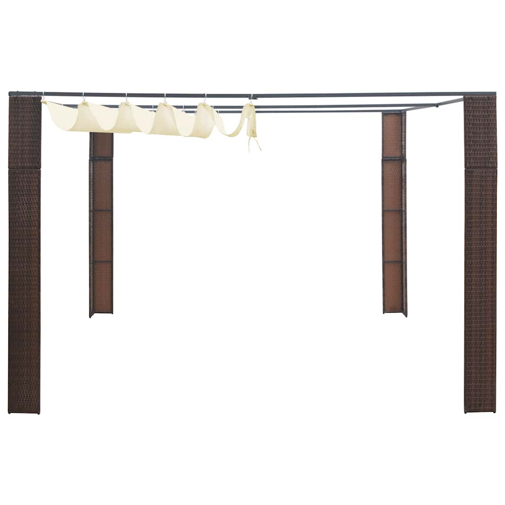 Vidaxx Pavillon mit Dach 300x300x200 cm Polyrattan braun und creme