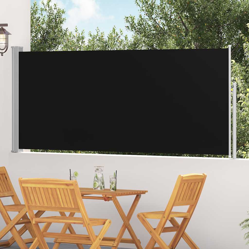 Vidaxx ausziehbarer Windschutz 120x300 cm schwarz