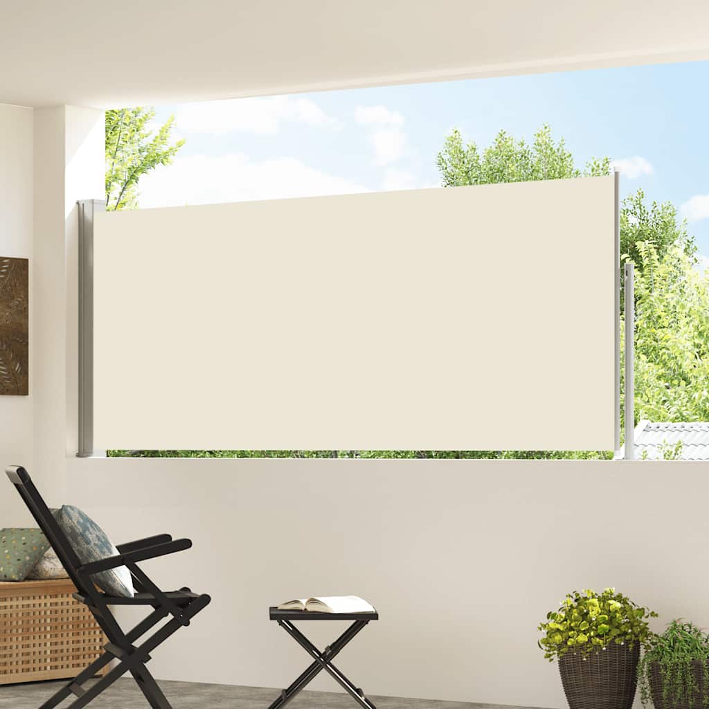 Vidaxx ausziehbarer Windschutz 120x300 cm creme