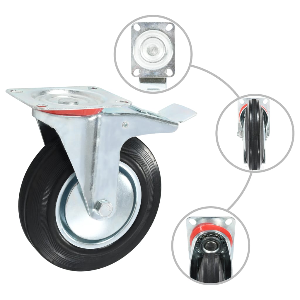 Vidaxx Lenkrollen mit Doppelfeststeller 4 Stück 200 mm