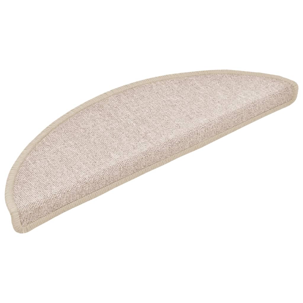 Vidaxl -Treppenmatten 15 ST 56x17x3 cm Taupe Hemisphäre
