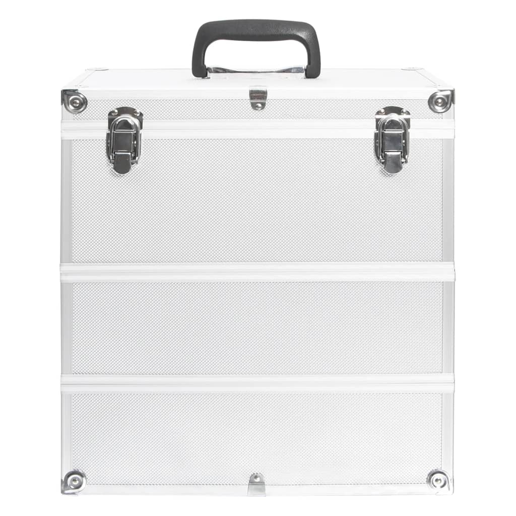 Vidaxl Make -up -Koffer 37x24x40 cm Aluminium Silber gefärbt