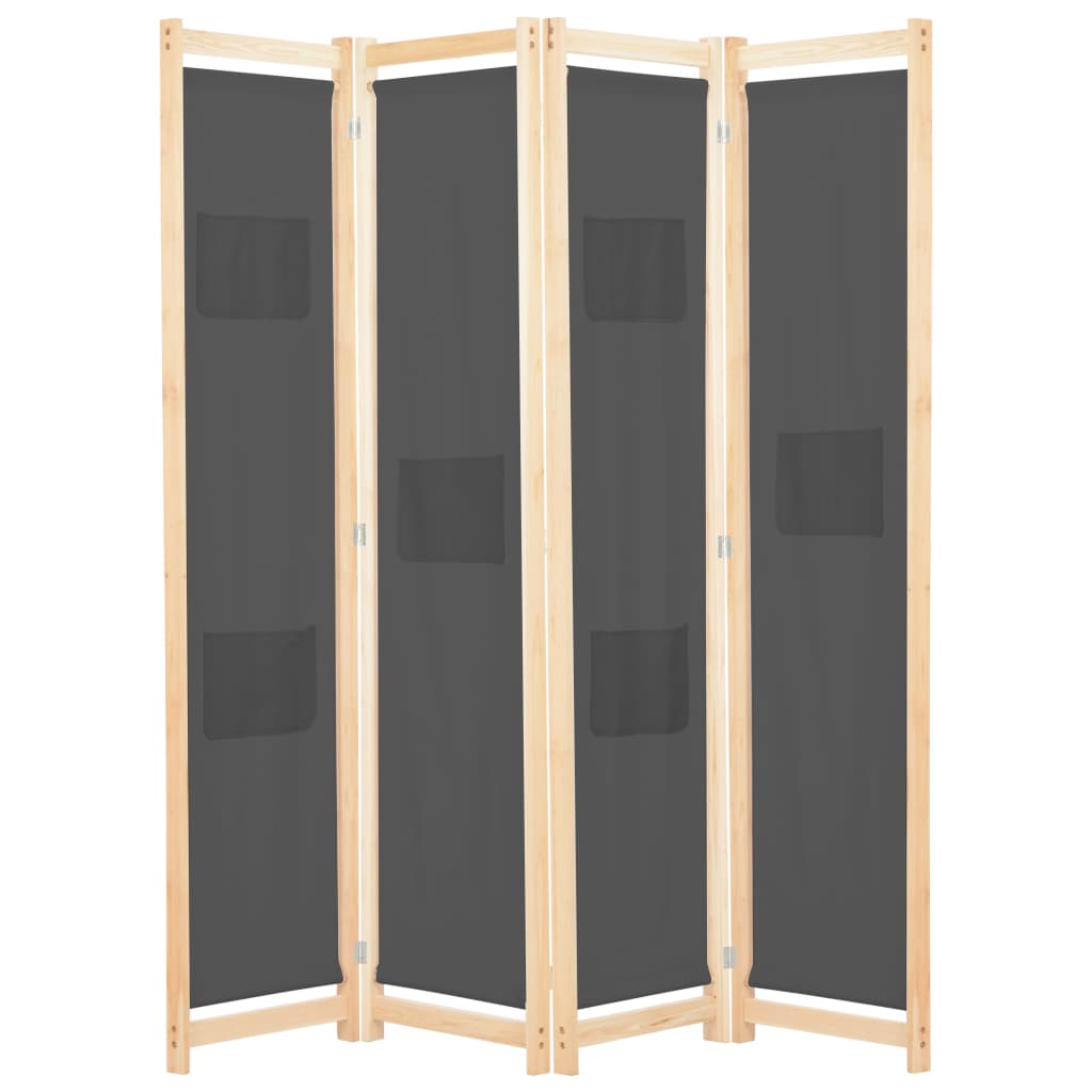 Vidaxl kamerscherm met 4 panelen 160x170x4 cm stof grijs