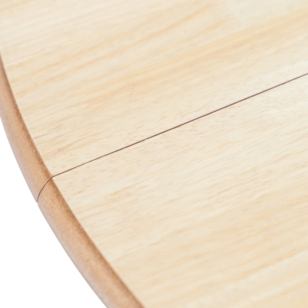 Vidaxl eettafel 106 cm massief rubberwood wit en bruin