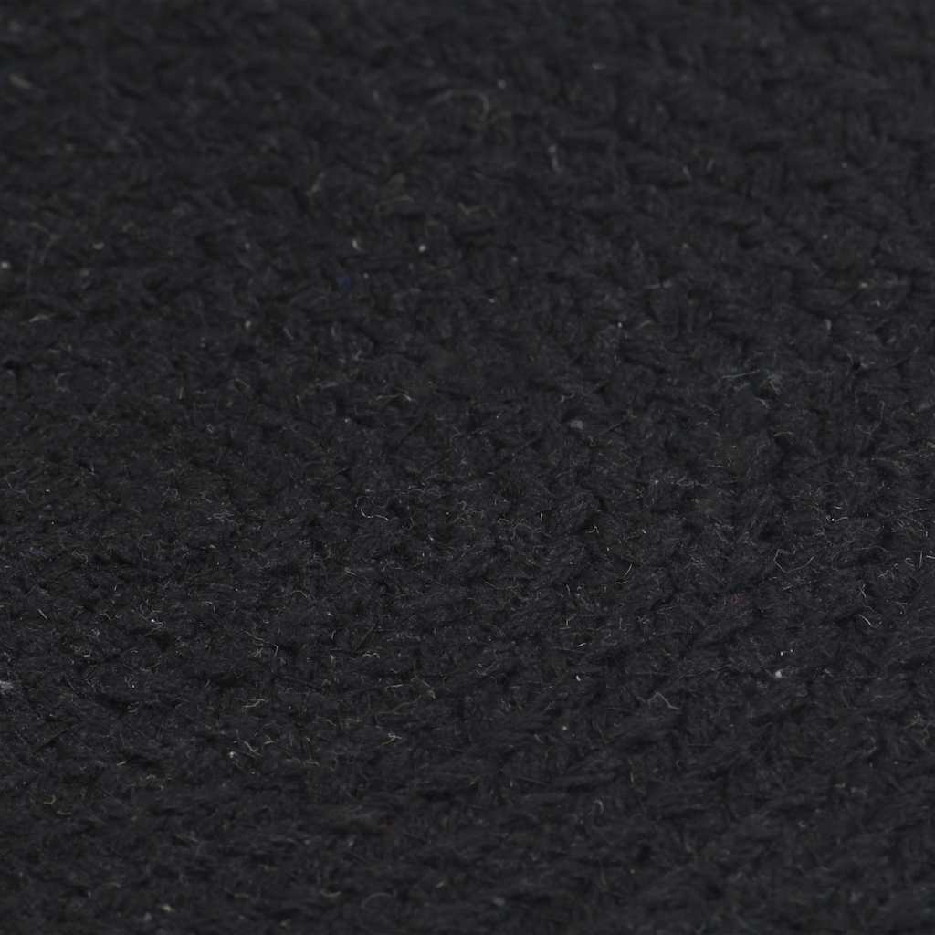 VidaXL Tischsets 4 Stück rund 38 cm Baumwolle einfarbig schwarz