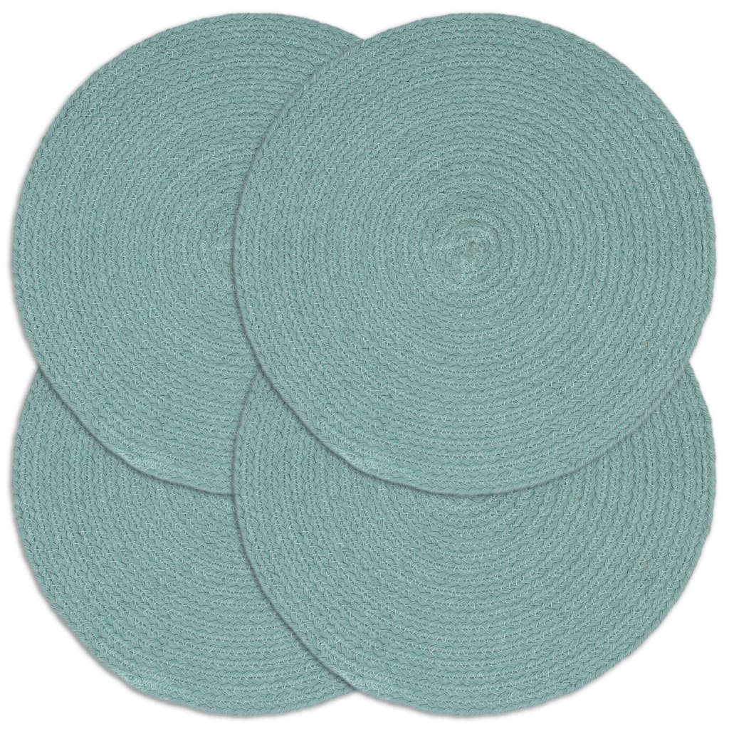 VidaXL Tischsets 4 Stück rund 38 cm Baumwolle einfarbig grün