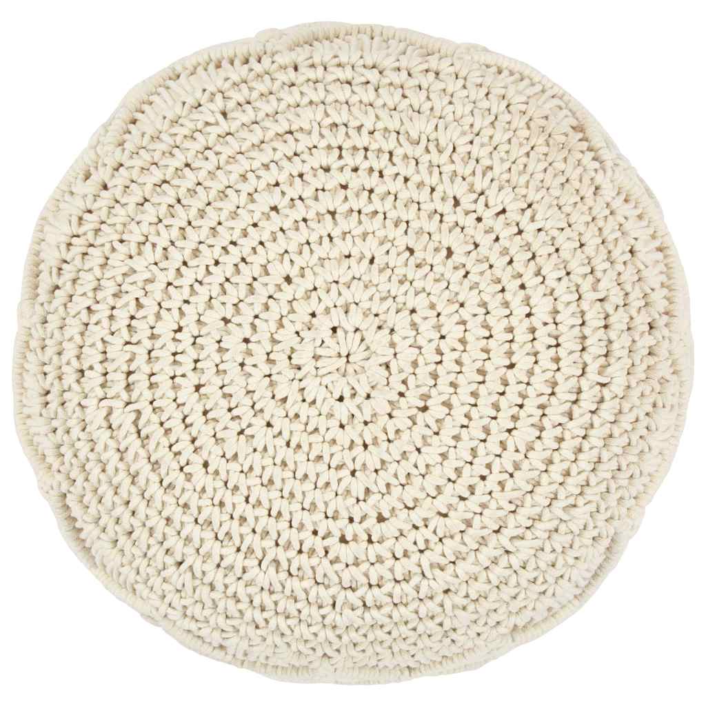 Vidaxl poef macramé handgemaakt 45x30 cm katoen