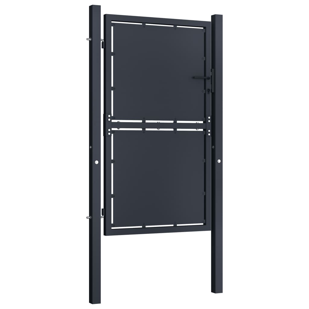 VidaXL Tor 100x200 cm Stahl Anthrazit