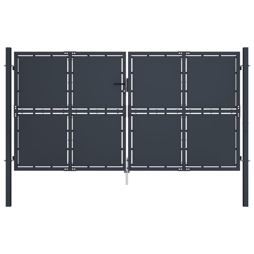 VidaXL Tor 300x125 cm Stahl Anthrazit