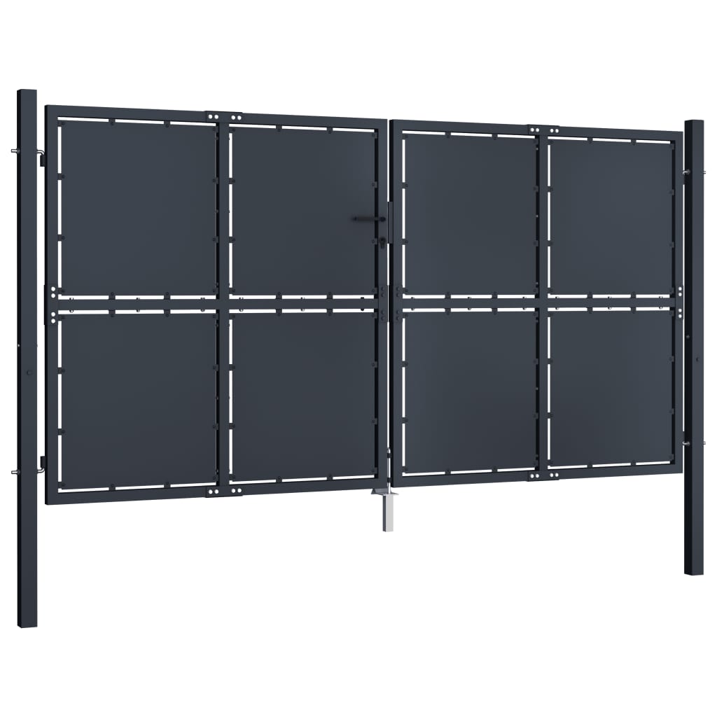 VidaXL Tor 300x125 cm Stahl Anthrazit