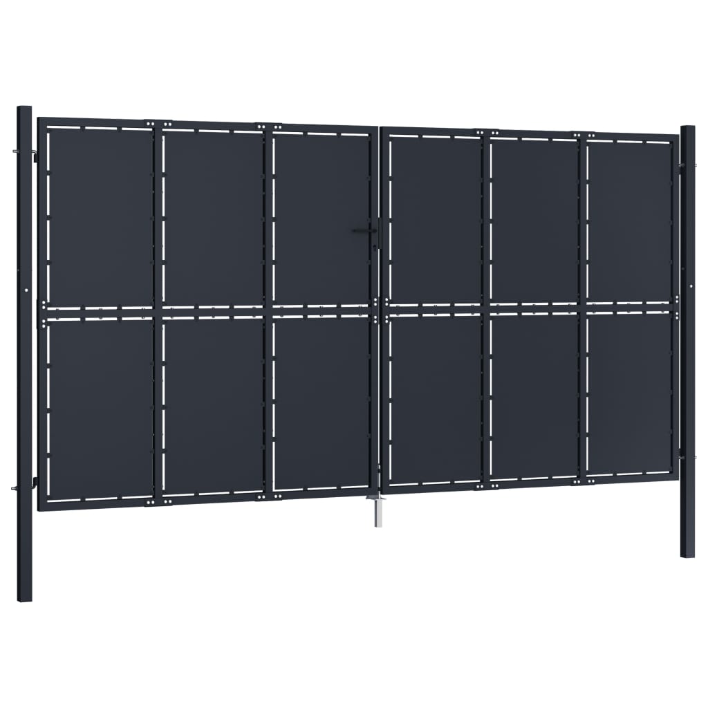 VidaXL Tor 400x200 cm Stahl Anthrazit