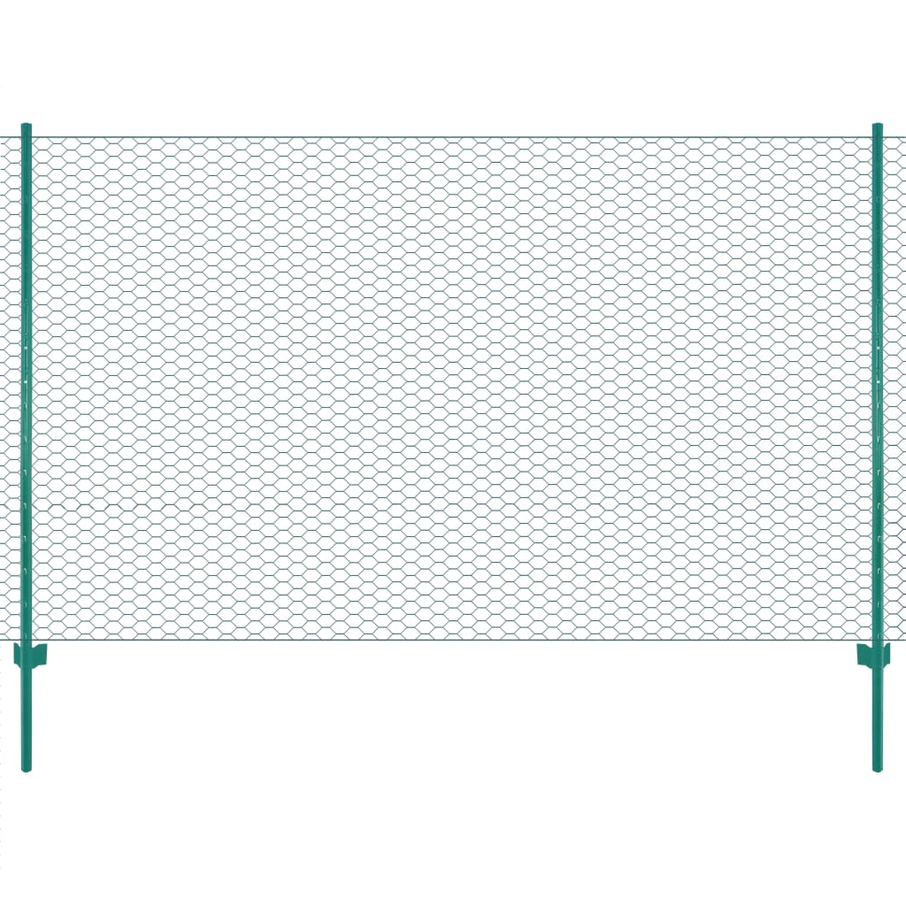 Vidaxl Drahtgitter FET mit Pfosten 25x2 m Stahlgrün